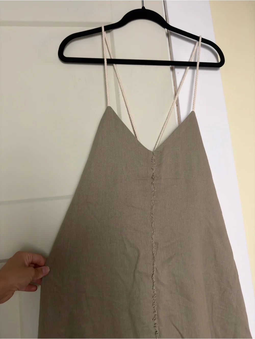 zara voluminous linen midi dress - Picture 6 of 9